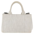 PRADA Canapa PM Hand Bag Canvas 2way Gray Silver Auth ka4194A-3