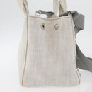 PRADA Canapa PM Hand Bag Canvas 2way Gray Silver Auth ka4194A-5