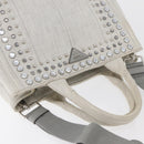 PRADA Canapa PM Hand Bag Canvas 2way Gray Silver Auth ka4194A-6