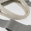 PRADA Canapa PM Hand Bag Canvas 2way Gray Silver Auth ka4194A-7