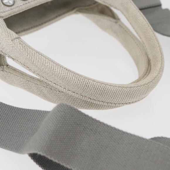 PRADA Canapa PM Hand Bag Canvas 2way Gray Silver Auth ka4194A