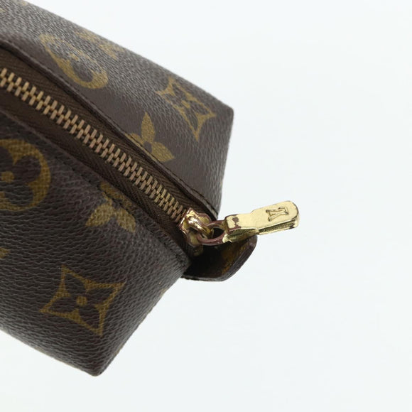 LOUIS VUITTON Monogram Trousse Demi Ronde Cosmetic Pouch M47520 LV Auth ka4196