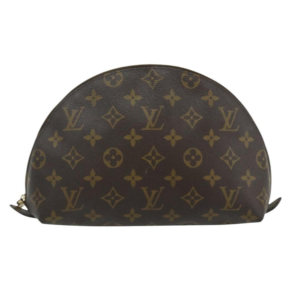 LOUIS VUITTON Monogram Trousse Demi Ronde Cosmetic Pouch M47520 LV Auth ka4196