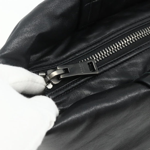 PRADA Hand Bag Nylon Leather Gray black Auth ka4199A