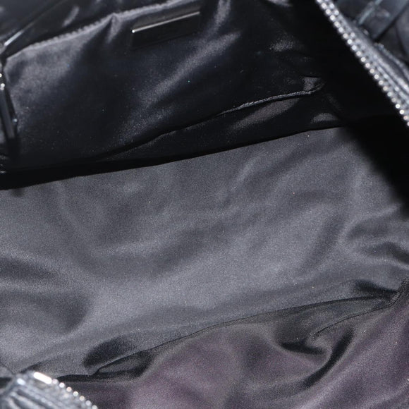 PRADA Hand Bag Nylon Leather Gray black Auth ka4199A