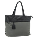 PRADA Hand Bag Nylon Leather Gray black Auth ka4199A-1