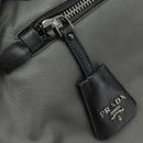 PRADA Hand Bag Nylon Leather Gray black Auth ka4199A-25