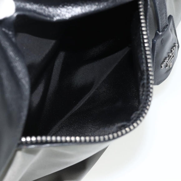 PRADA Hand Bag Nylon Leather Gray black Auth ka4199A