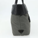 PRADA Hand Bag Nylon Leather Gray black Auth ka4199A-3