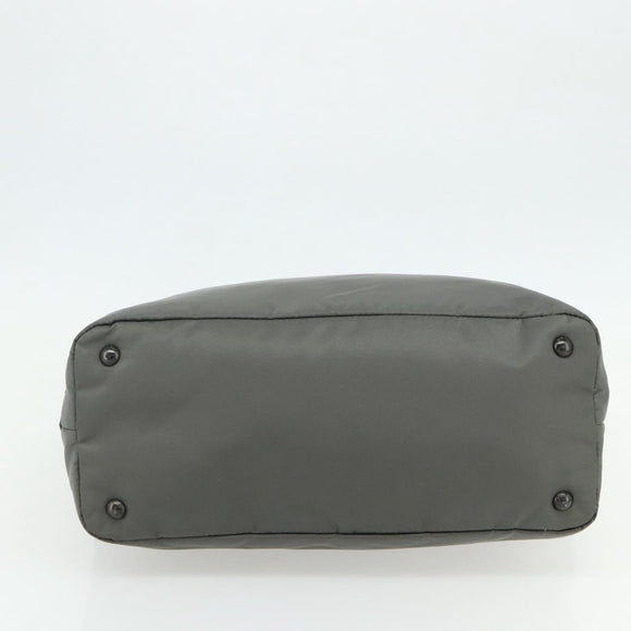 PRADA Hand Bag Nylon Leather Gray black Auth ka4199A
