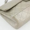 CHANEL Ketting Matelassé 2.55 Schoudertas Lamsleer Zilveren CC Auth ka4200V-16