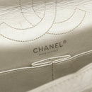 CHANEL Ketting Matelassé 2.55 Schoudertas Lamsleer Zilveren CC Auth ka4200V-19