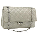 CHANEL Ketting Matelassé 2.55 Schoudertas Lamsleer Zilveren CC Auth ka4200V-1