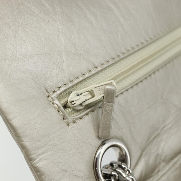 CHANEL Ketting Matelassé 2.55 Schoudertas Lamsleer Zilveren CC Auth ka4200V