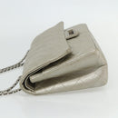 CHANEL Ketting Matelassé 2.55 Schoudertas Lamsleer Zilveren CC Auth ka4200V-3