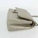 CHANEL Ketting Matelassé 2.55 Schoudertas Lamsleer Zilveren CC Auth ka4200V-4