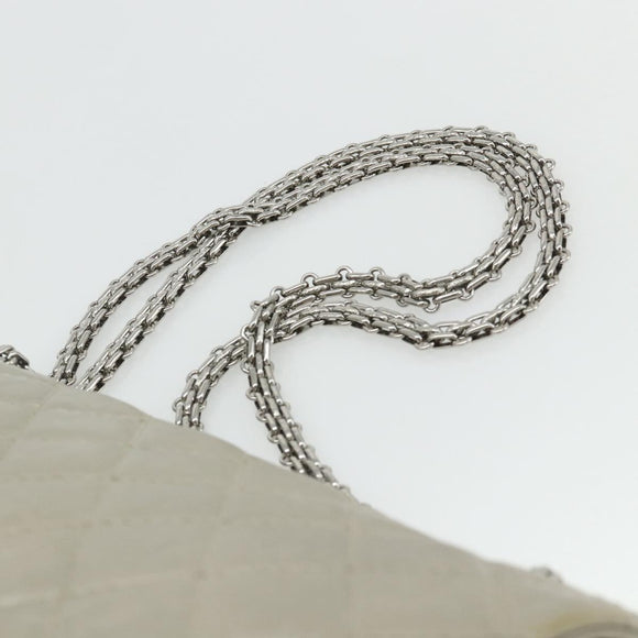 CHANEL Ketting Matelassé 2.55 Schoudertas Lamsleer Zilveren CC Auth ka4200V