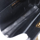 Salvatore Ferragamo Gancini Chain Shoulder Bag Leather Black Gold Auth ka4202-11