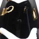 Salvatore Ferragamo Gancini Chain Shoulder Bag Leather Black Gold Auth ka4202-17