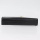 Salvatore Ferragamo Gancini Chain Shoulder Bag Leather Black Gold Auth ka4202-5