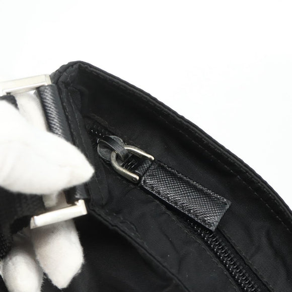 PRADA Shoulder Bag Nylon Black Silver Auth ka4203A