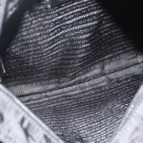 PRADA Shoulder Bag Nylon Black Silver Auth ka4203A