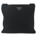 PRADA Shoulder Bag Nylon Black Silver Auth ka4203A-13