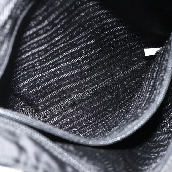 PRADA Shoulder Bag Nylon Black Silver Auth ka4203A