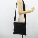 PRADA Shoulder Bag Nylon Black Silver Auth ka4203A-24