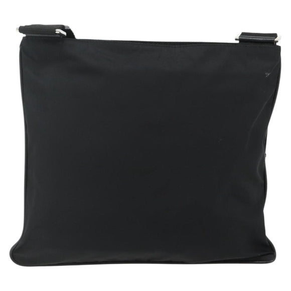 PRADA Shoulder Bag Nylon Black Silver Auth ka4203A