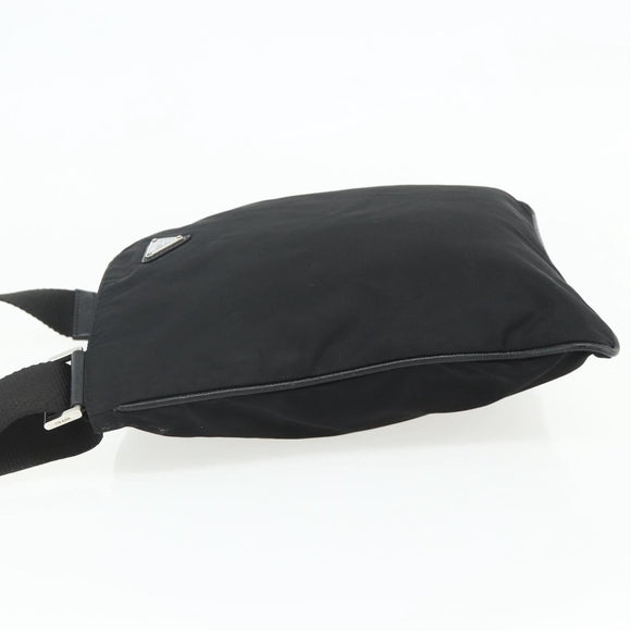 PRADA Shoulder Bag Nylon Black Silver Auth ka4203A