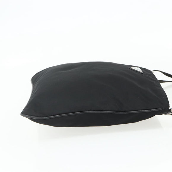PRADA Shoulder Bag Nylon Black Silver Auth ka4203A