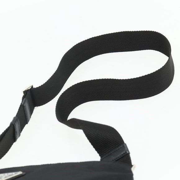 PRADA Shoulder Bag Nylon Black Silver Auth ka4203A