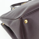 PRADA Hand Bag Safiano leather Purple Gold Auth ka4206A-14