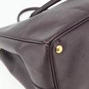 PRADA Hand Bag Safiano leather Purple Gold Auth ka4206A-16