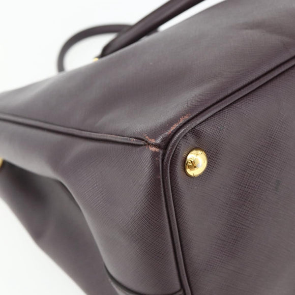 PRADA Hand Bag Safiano leather Purple Gold Auth ka4206A