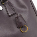 PRADA Hand Bag Safiano leather Purple Gold Auth ka4206A-10