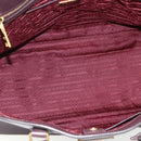 PRADA Hand Bag Safiano leather Purple Gold Auth ka4206A-11