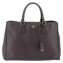 PRADA Hand Bag Safiano leather Purple Gold Auth ka4206A-13
