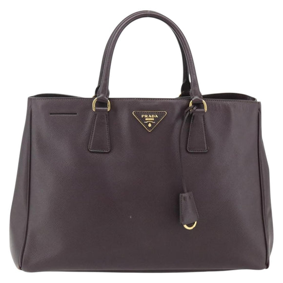 PRADA Hand Bag Safiano leather Purple Gold Auth ka4206A