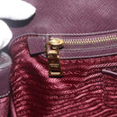 PRADA Hand Bag Safiano leather Purple Gold Auth ka4206A-22