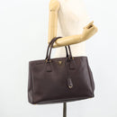 PRADA Hand Bag Safiano leather Purple Gold Auth ka4206A-24