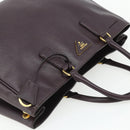 PRADA Hand Bag Safiano leather Purple Gold Auth ka4206A-6