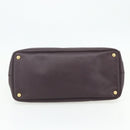 PRADA Hand Bag Safiano leather Purple Gold Auth ka4206A-5