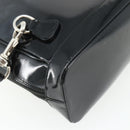 GUCCI Bamboo Bag Patent leather Black Silver 003 2058 0059 5 Auth ka4208-15