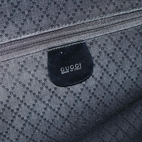 GUCCI Bamboo Bag Patent leather Black Silver 003 2058 0059 5 Auth ka4208