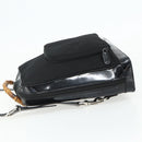 GUCCI Bamboo Bag Patent leather Black Silver 003 2058 0059 5 Auth ka4208-4
