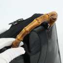 GUCCI Bamboo Bag Patent leather Black Silver 003 2058 0059 5 Auth ka4208-7