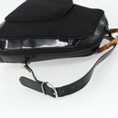GUCCI Bamboo Bag Patent leather Black Silver 003 2058 0059 5 Auth ka4208-9