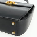 Salvatore Ferragamo Gancini Hand Bag Leather 2way Black Gold Auth ka4209-10